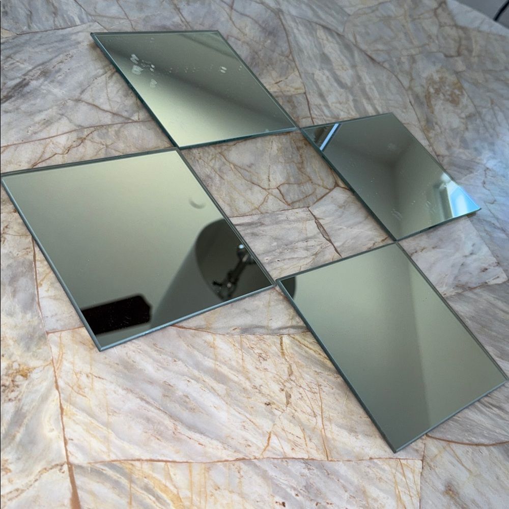 Square Mirrors 5" Across 4 Pack candle holder baby‎ shower party